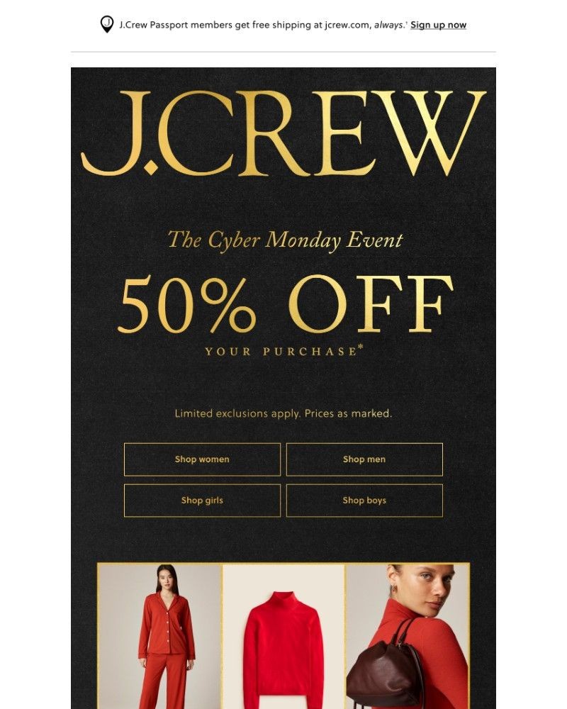 Screenshot of email with subject /media/emails/50-off-your-purchase-its-the-cyber-monday-event-d7e4a1-cropped-1be25142.jpg