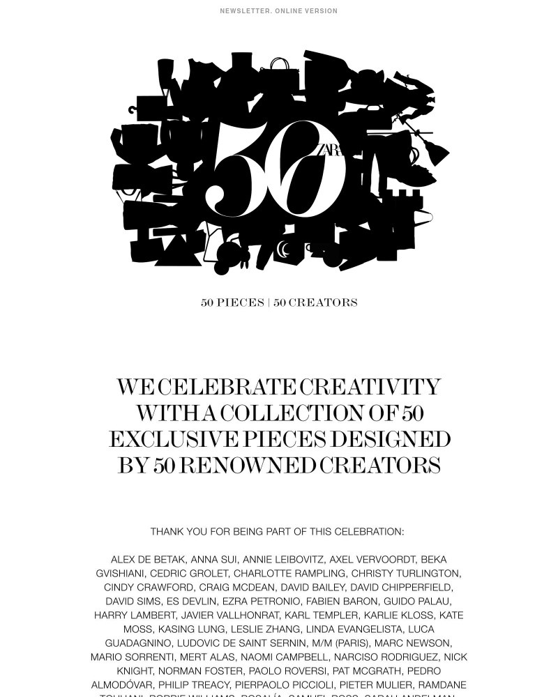 Screenshot of email with subject /media/emails/50-pieces-50-creators-zara-anniversary-13ef94-cropped-20a13c93.jpg