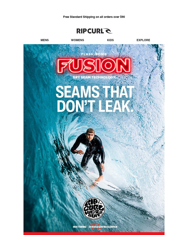 Screenshot of email sent to a Ripcurl Newsletter subscriber