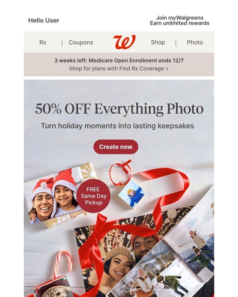 Screenshot of email sent to a Walgreens Registered user