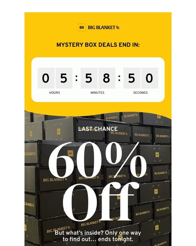 Screenshot of email sent to a Big Blanket Co. Newsletter subscriber