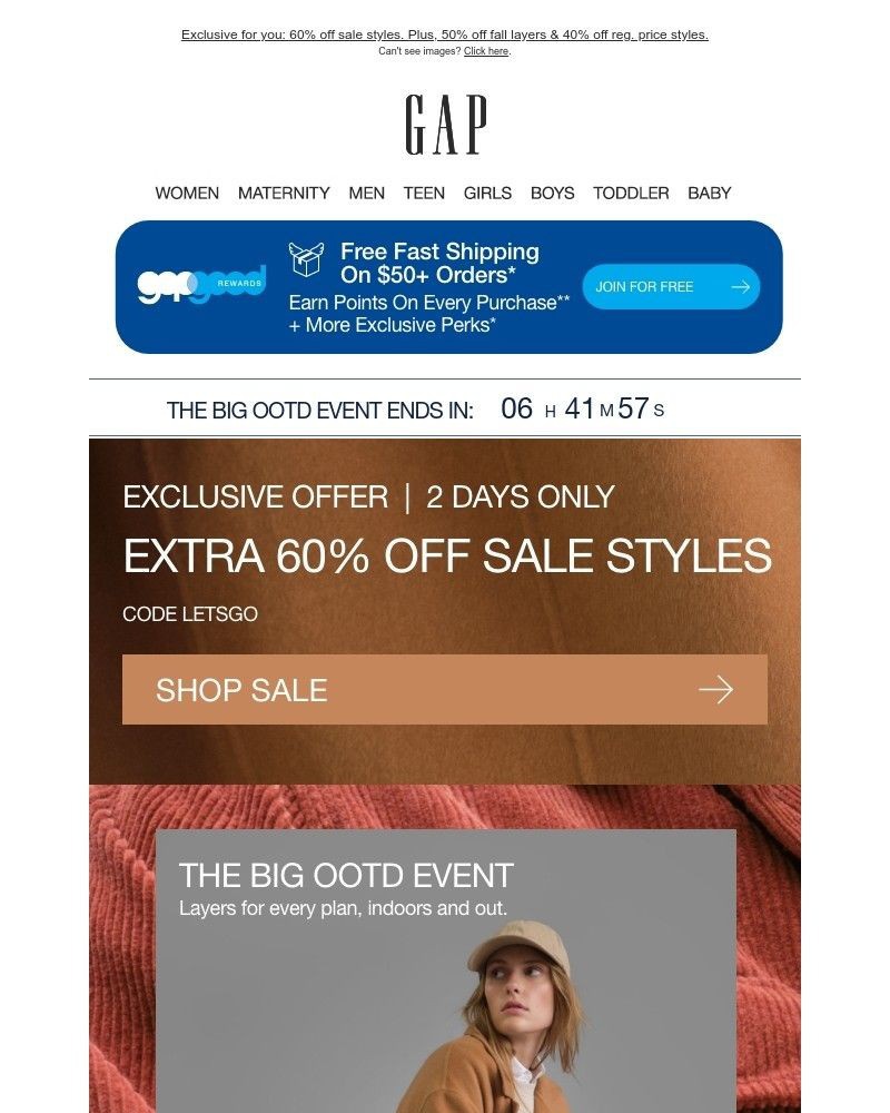 Screenshot of email with subject /media/emails/60-50-40-the-big-ootd-event-expires-soon-a1ef3b-cropped-c165e719.jpg