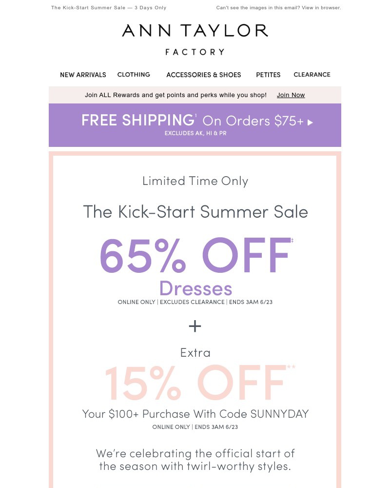 Screenshot of email with subject /media/emails/65-off-dresses-extra-15-off-100-starts-now-3db430-cropped-9041627f.jpg