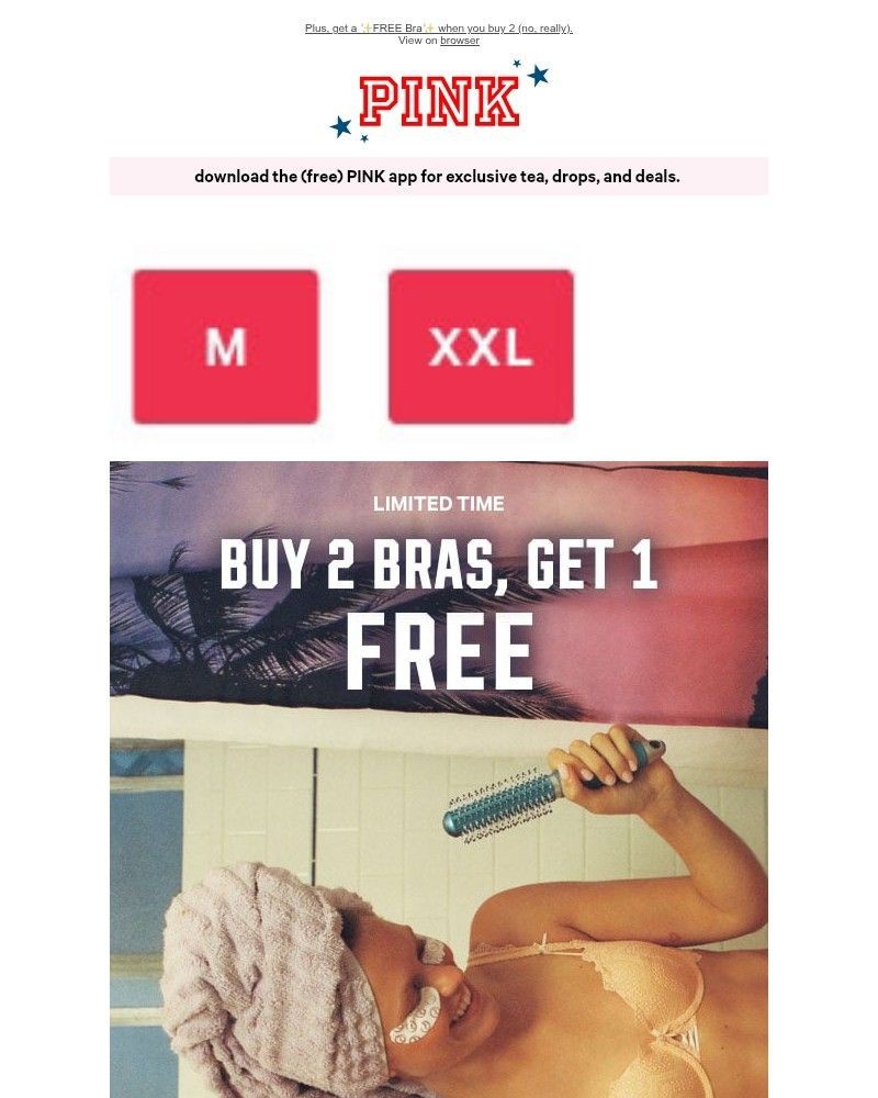 Screenshot of email sent to a Victoria's Secret Newsletter subscriber