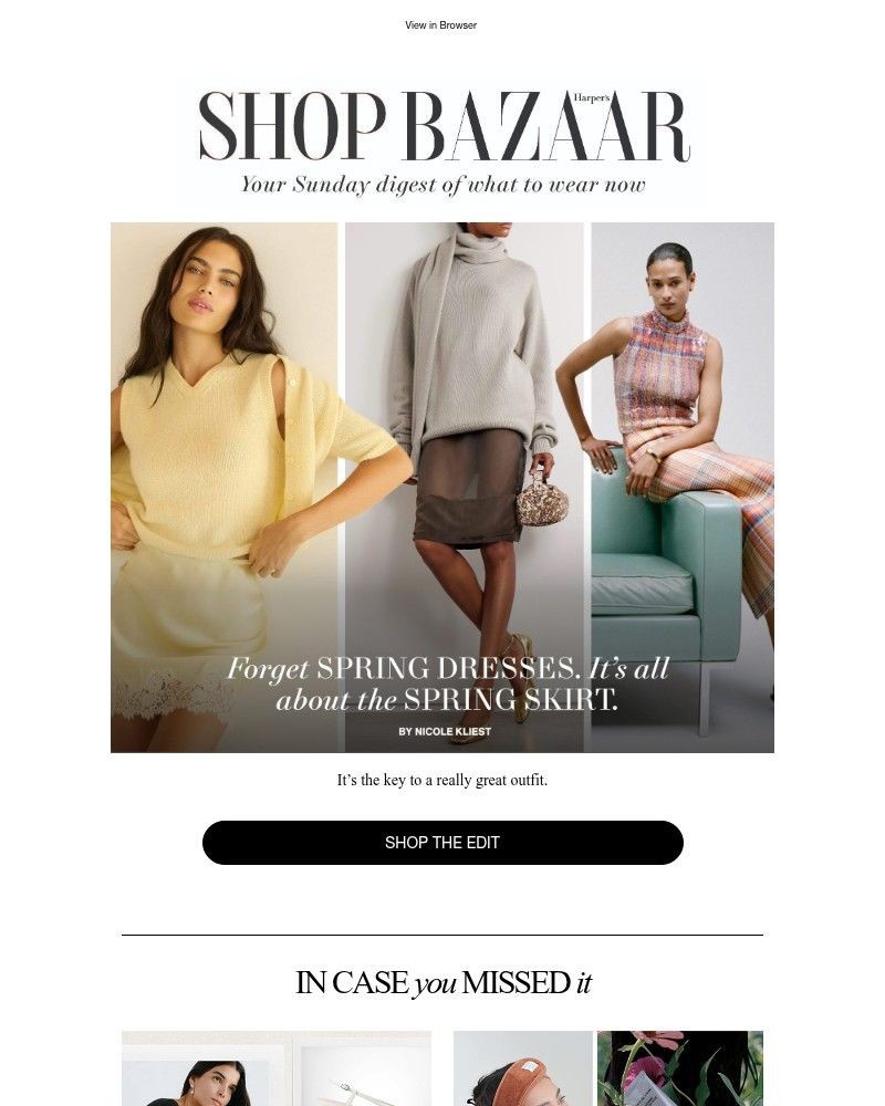 Screenshot of email sent to a Harper’s Bazaar Newsletter subscriber