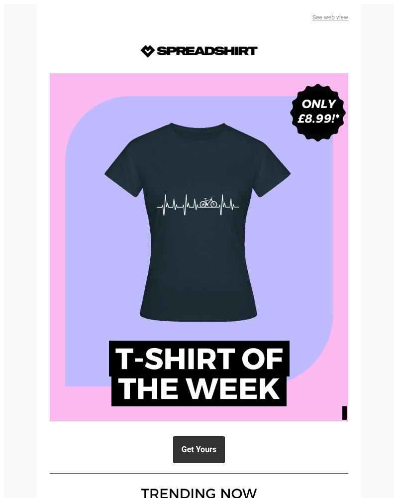 Screenshot of email sent to a Spreadshirt Newsletter subscriber