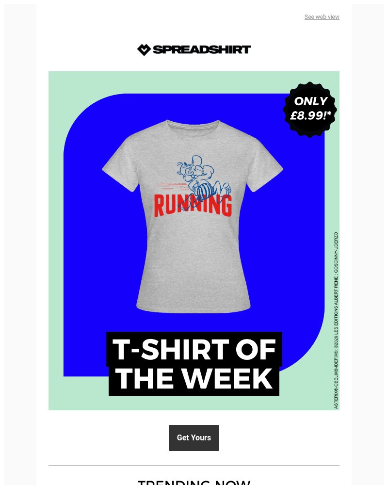 Screenshot of email sent to a Spreadshirt Newsletter subscriber