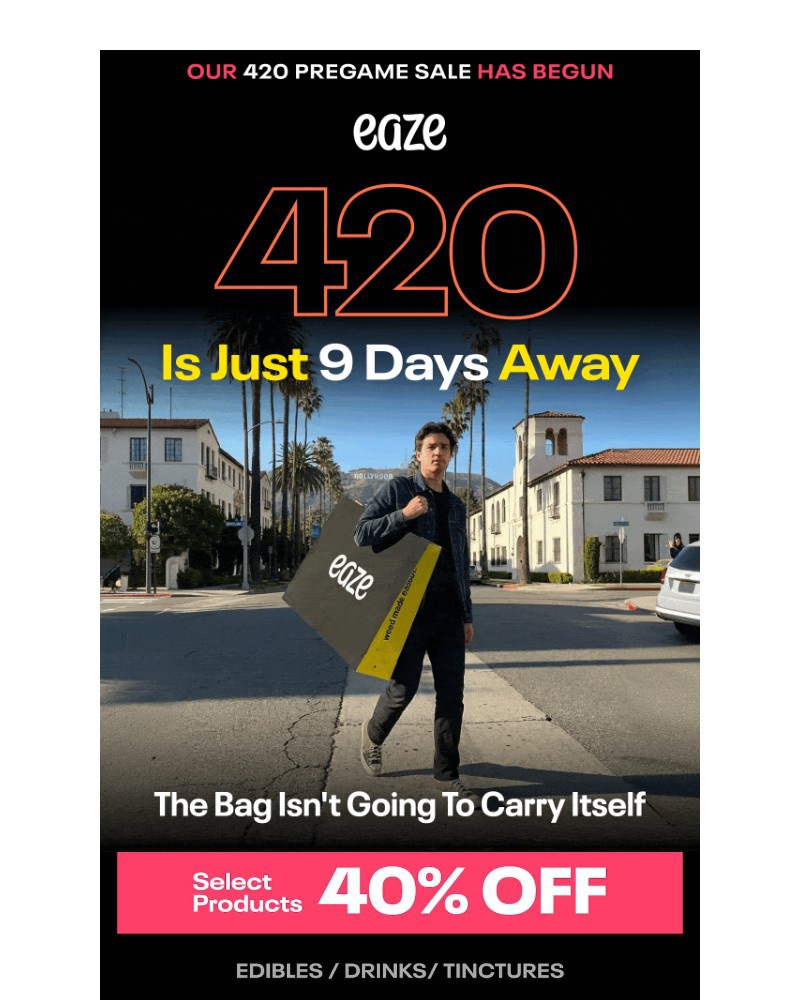 Screenshot of email sent to a Eaze Registered user