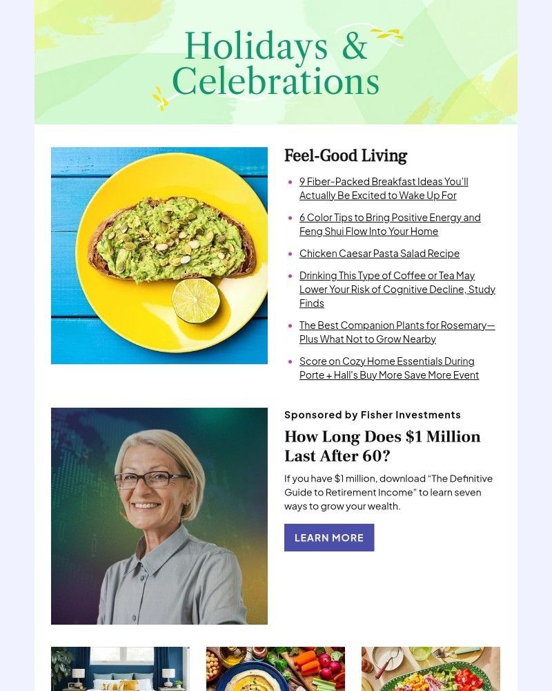 Screenshot of email sent to a Better Homes and Gardens Newsletter subscriber