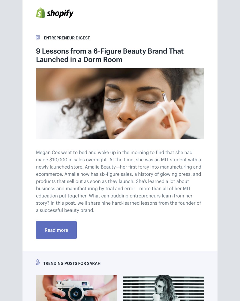 Screenshot of email with subject /media/emails/9-lessons-from-a-6-figure-beauty-brand-that-launched-in-a-dorm-room-1-cropped-e6be76cf.jpg