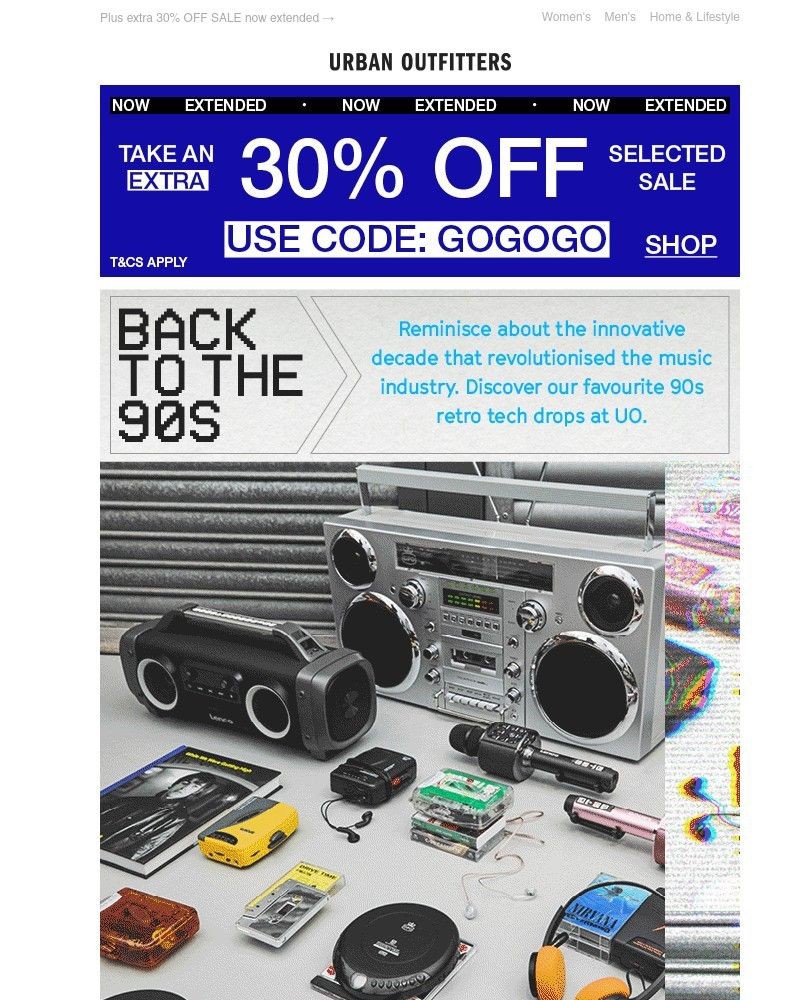 Screenshot of email with subject /media/emails/90s-retro-tech-just-dropped-14854a-cropped-76a3b91e.jpg