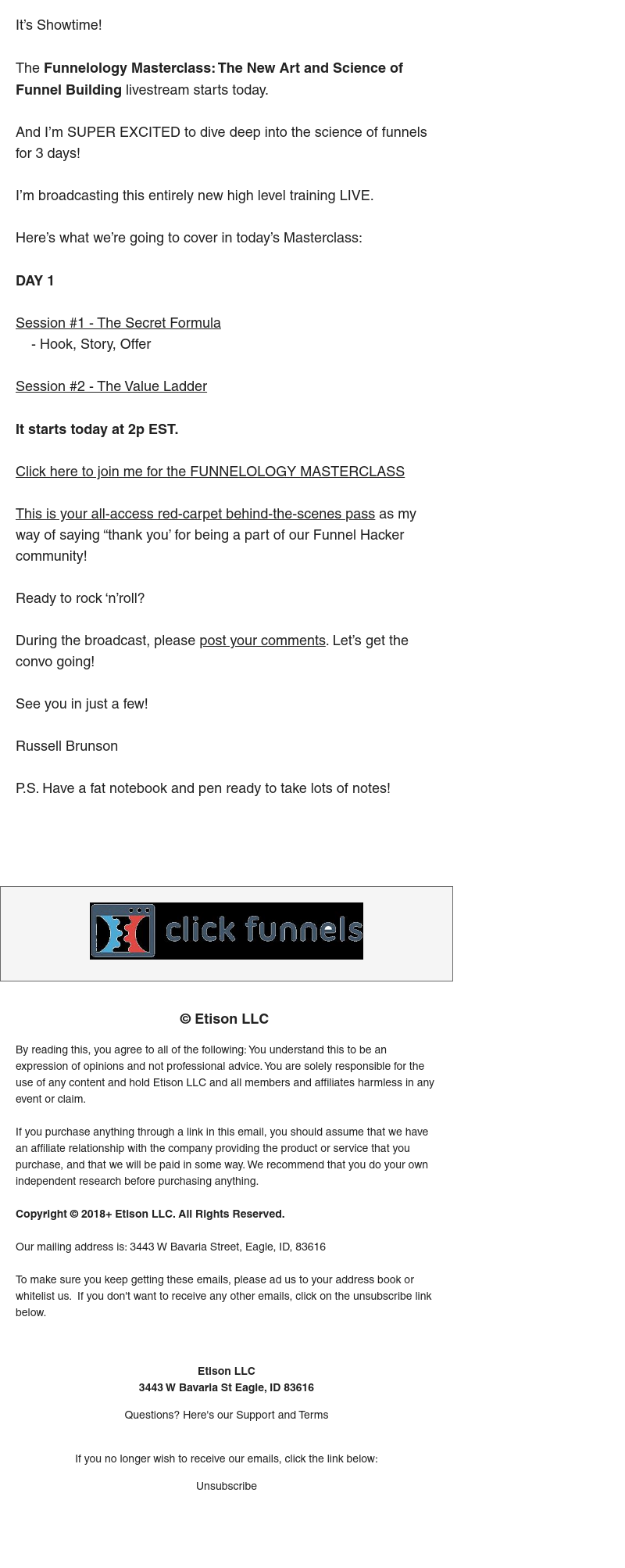 Email Sent From Clickfunnels To A Trial User