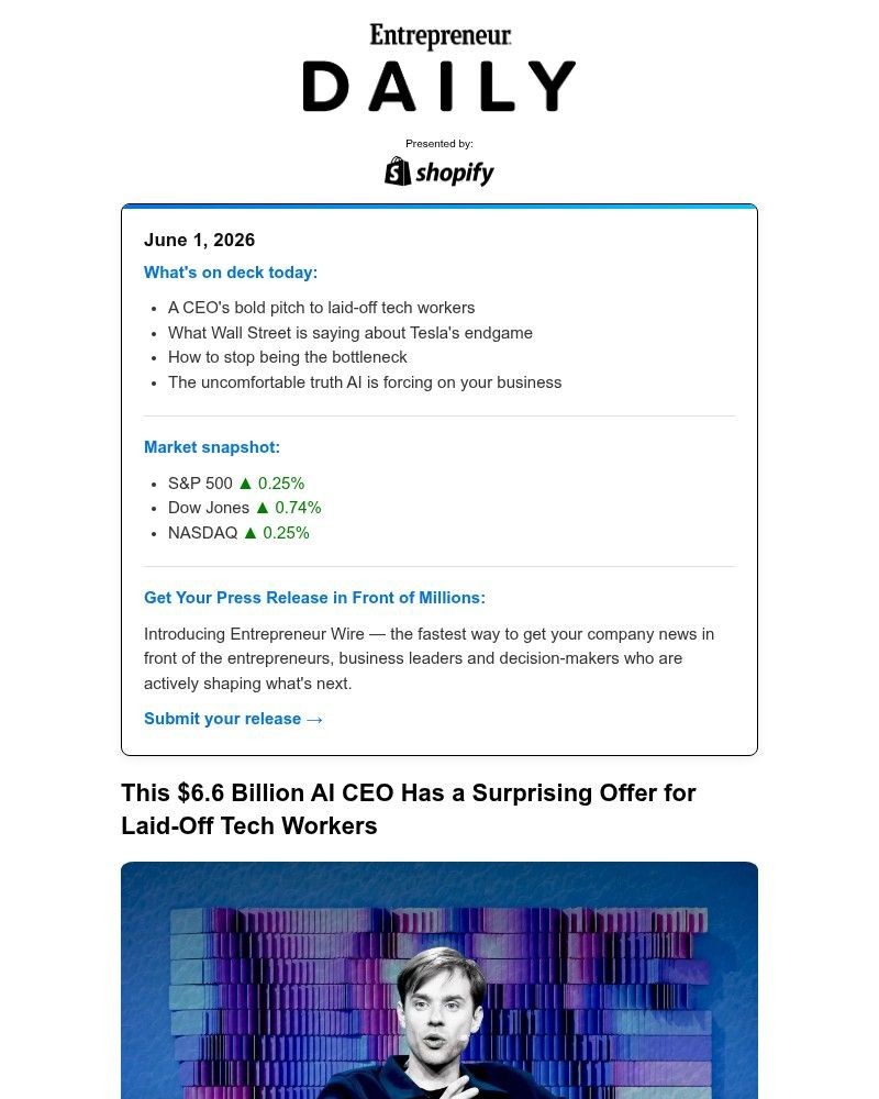 Screenshot of email with subject /media/emails/a-66b-ai-ceo-has-a-surprising-offer-for-laid-off-workers-0b5c1c-cropped-5a832fe1.jpg