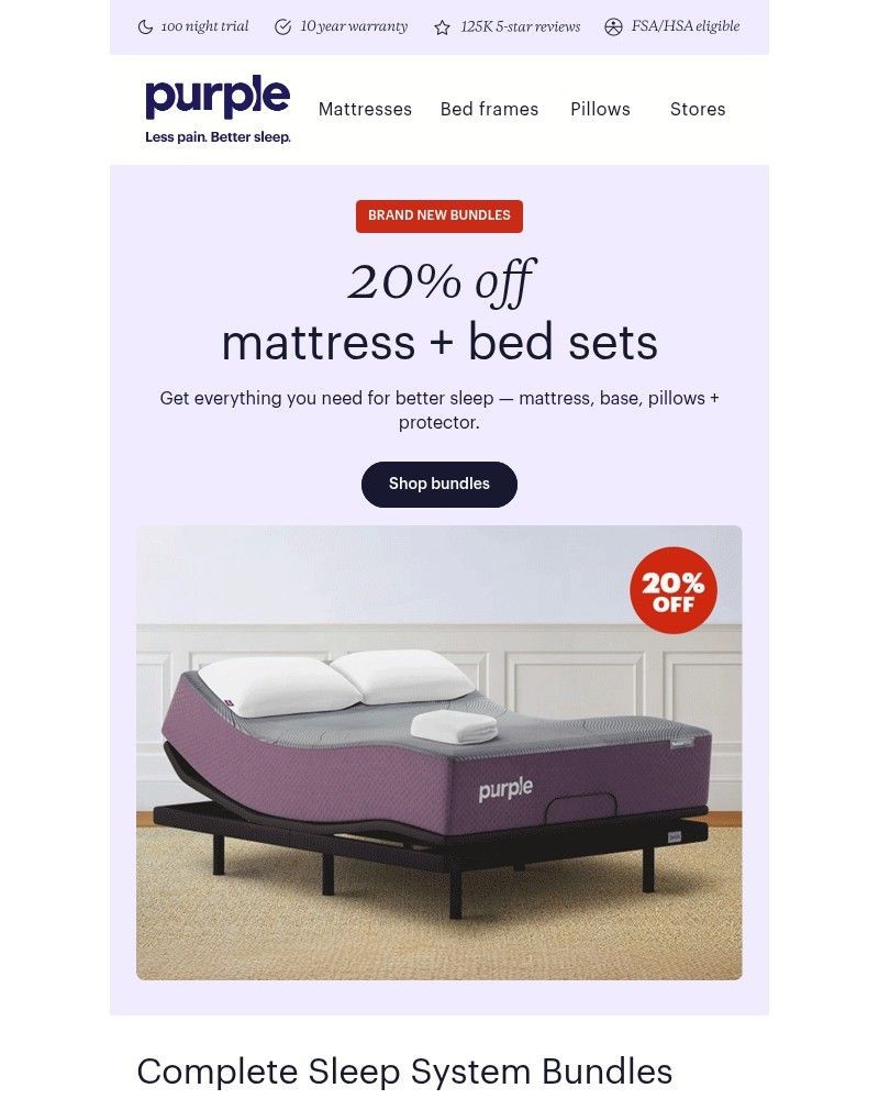 Screenshot of email sent to a Purple Cart abandoner