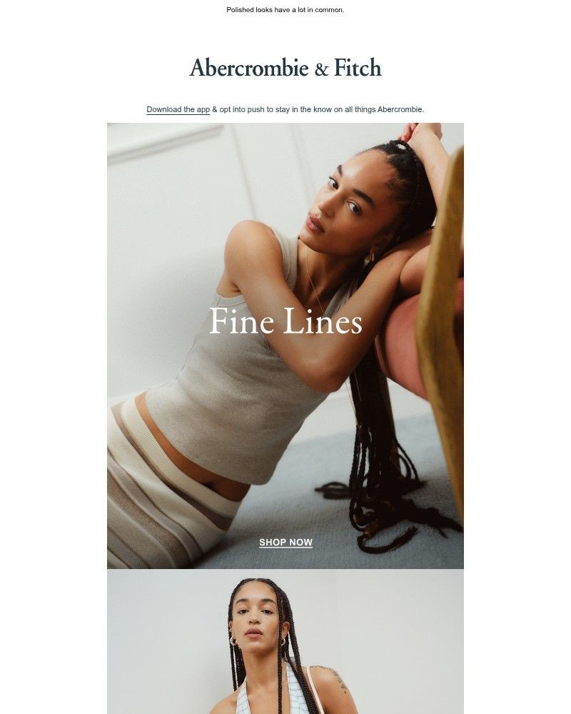 Screenshot of email sent to a Abercrombie Newsletter subscriber