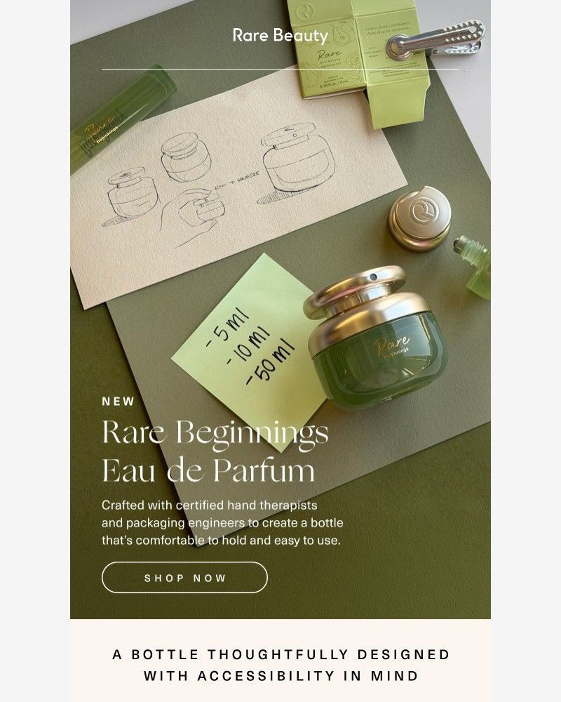 Screenshot of email sent to a Rare Beauty Newsletter subscriber