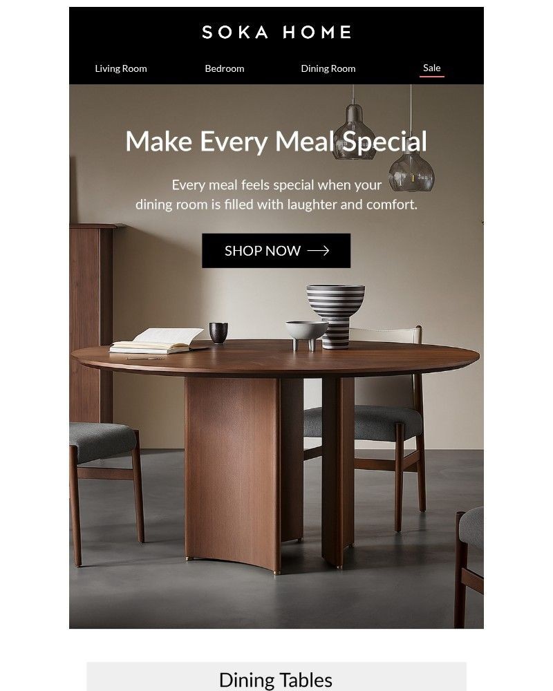 Screenshot of email sent to a Soka Home Newsletter subscriber