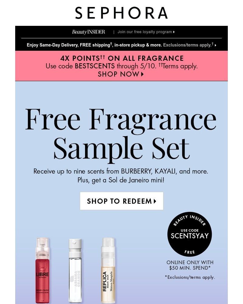 Screenshot of email with subject /media/emails/a-free-fragrance-sample-set-with-50-min-spend-62f55f-cropped-99e706a7.jpg