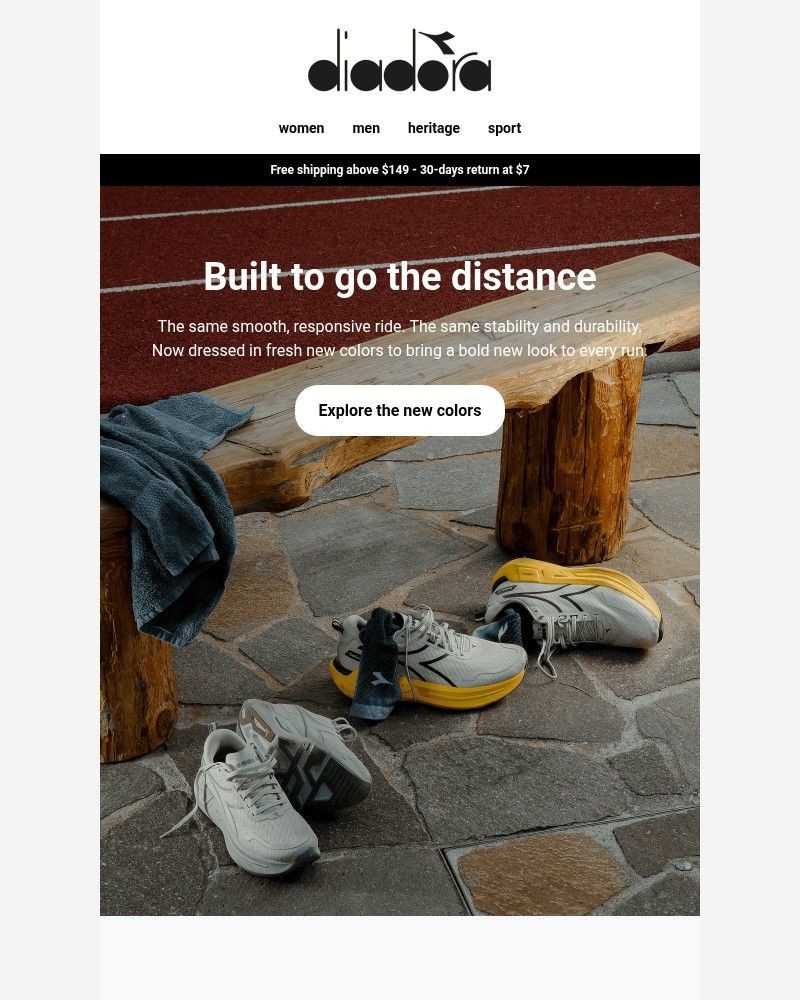 Screenshot of email sent to a Diadora Newsletter subscriber