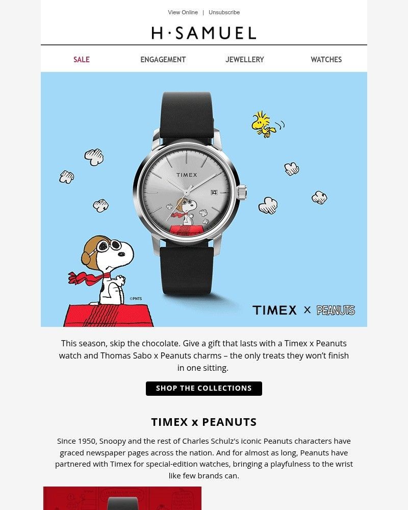 Screenshot of email sent to a H.Samuel Newsletter subscriber