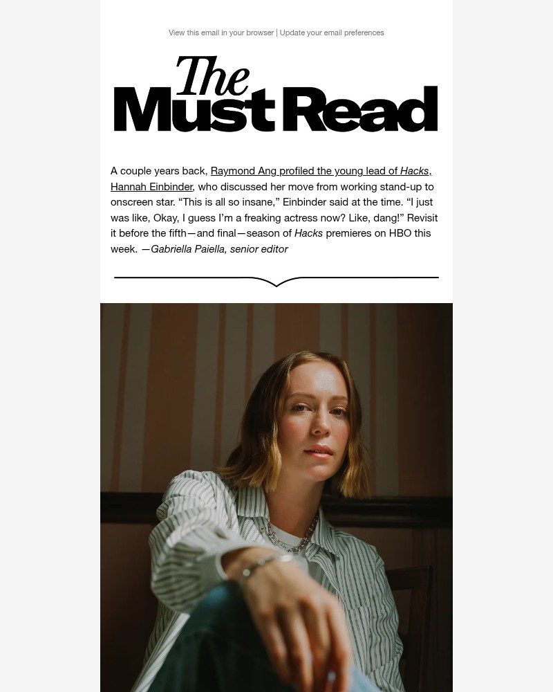 Screenshot of email sent to a GQ Newsletter subscriber