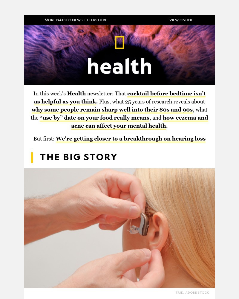 Screenshot of email sent to a National Geographic Newsletter subscriber