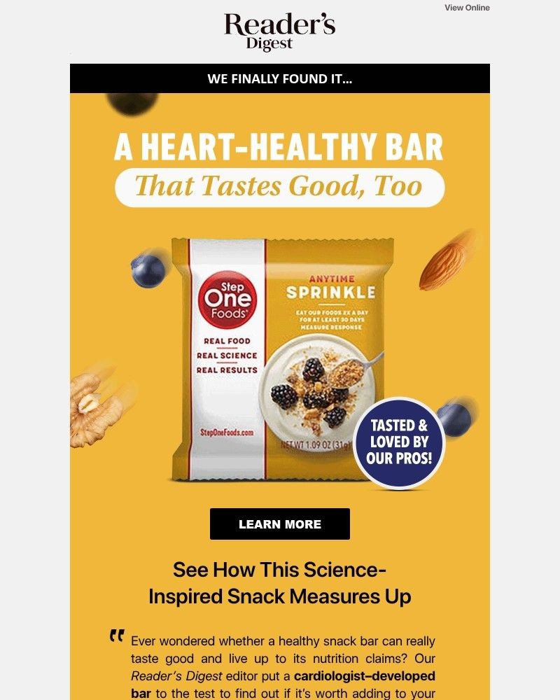 Screenshot of email sent to a Reader’s Digest Newsletter subscriber