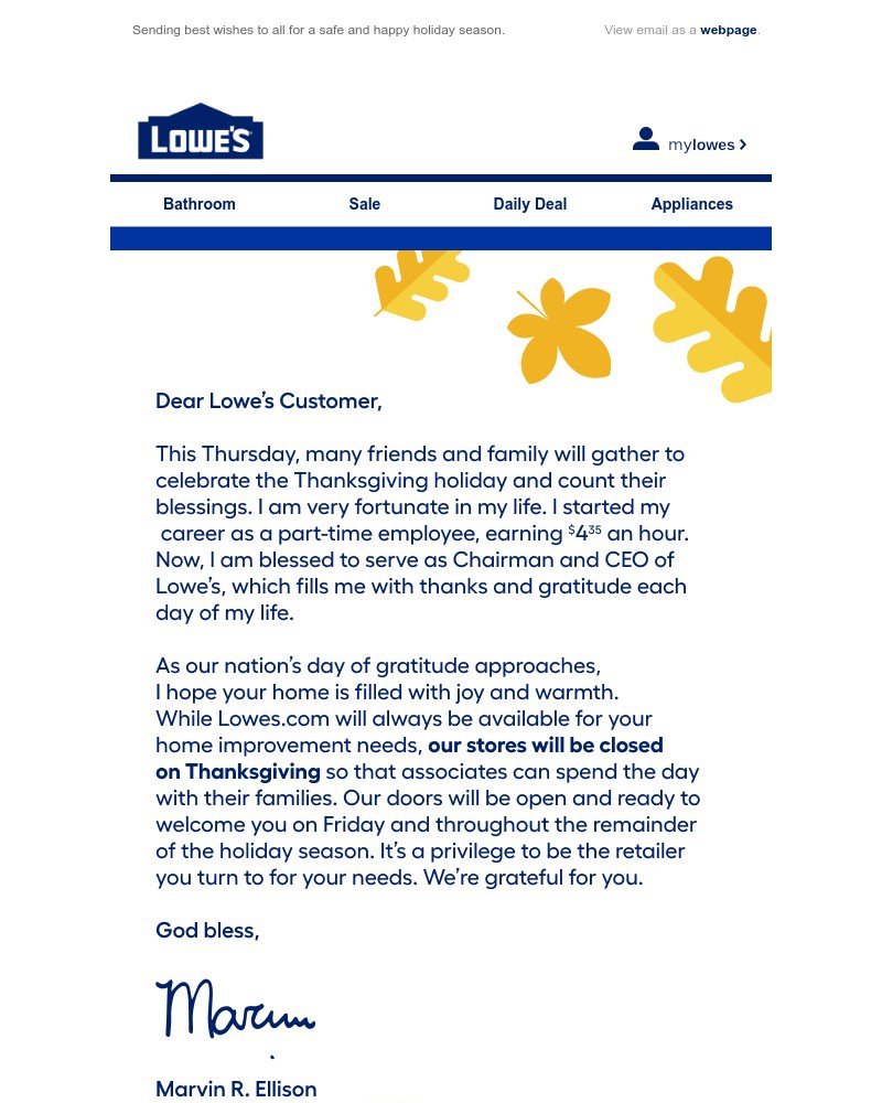 Screenshot of email with subject /media/emails/a-holiday-message-from-our-ceo-marvin-ellison-69225f-cropped-ab15c0ea.jpg