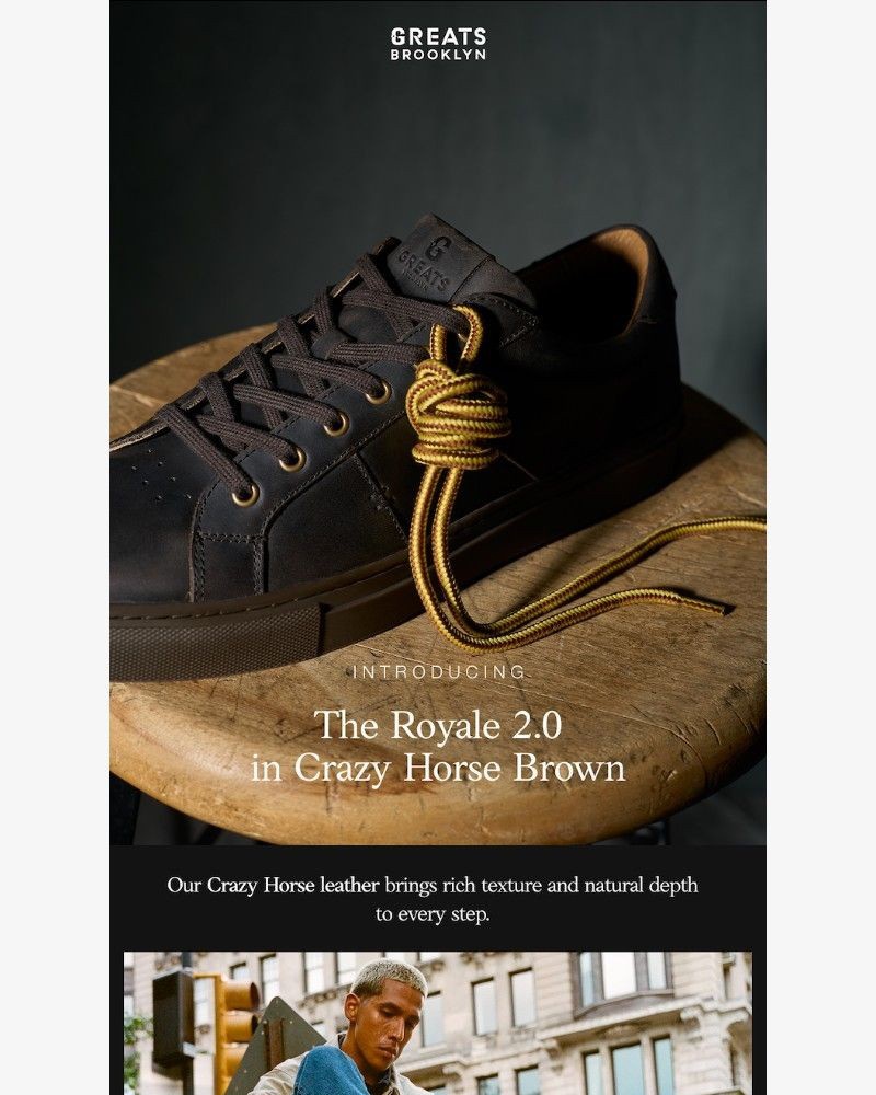 Screenshot of email sent to a Greats Newsletter subscriber