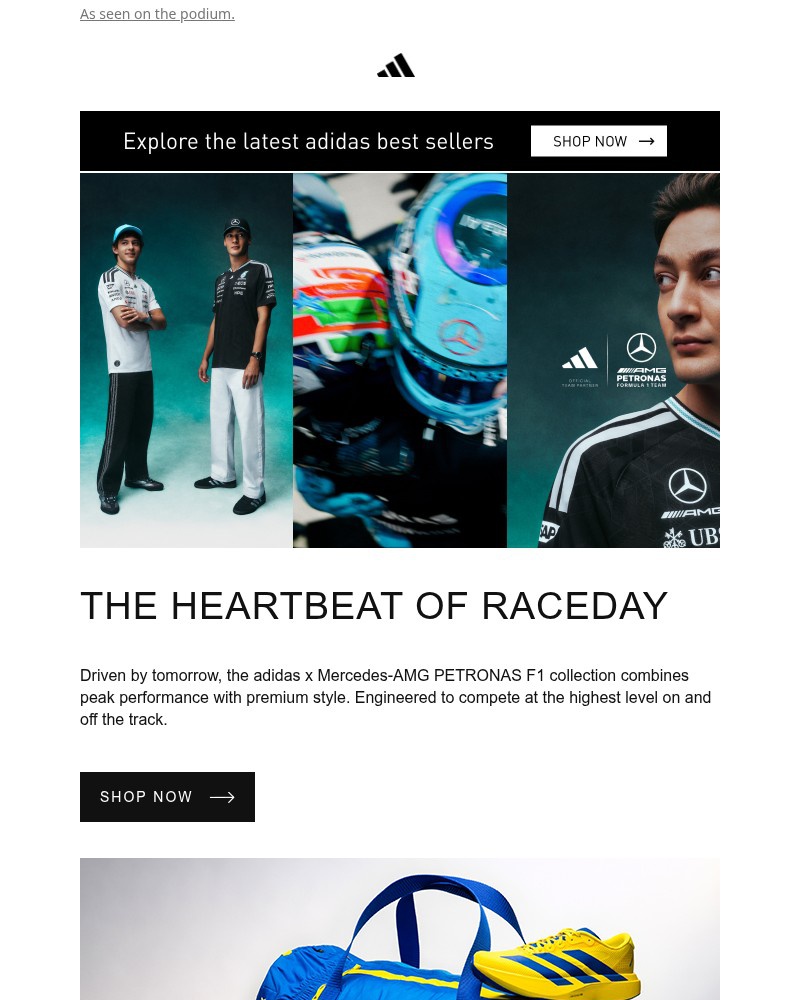 Screenshot of email sent to a Adidas Newsletter subscriber