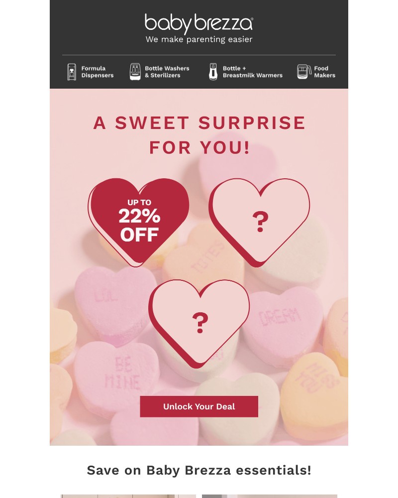 Screenshot of email sent to a Baby Brezza Newsletter subscriber