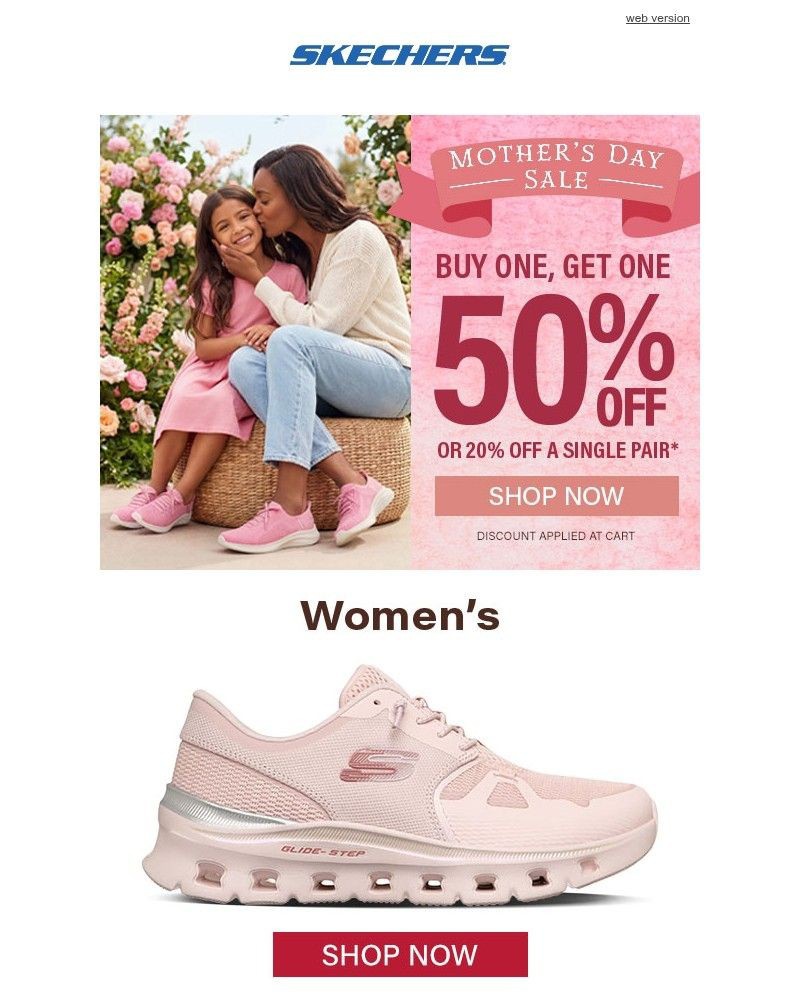 Screenshot of email sent to a Skechers Newsletter subscriber