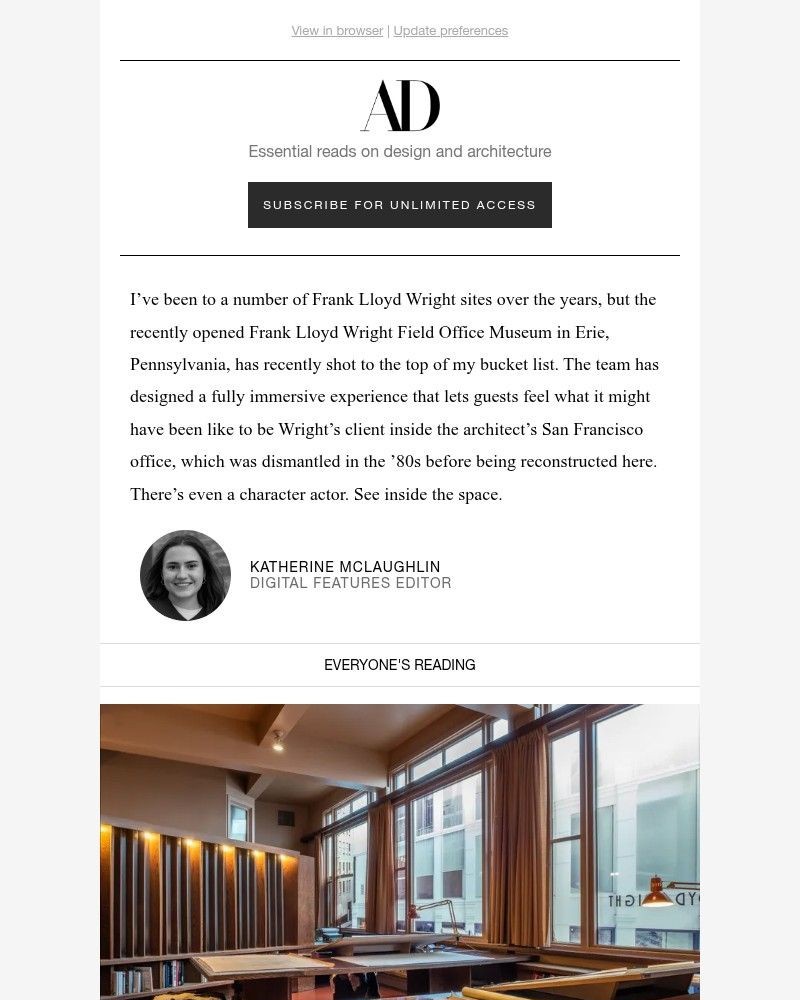 Screenshot of email with subject /media/emails/a-lost-frank-lloyd-wright-is-brought-back-to-life-dde48f-cropped-d03cc0a6.jpg