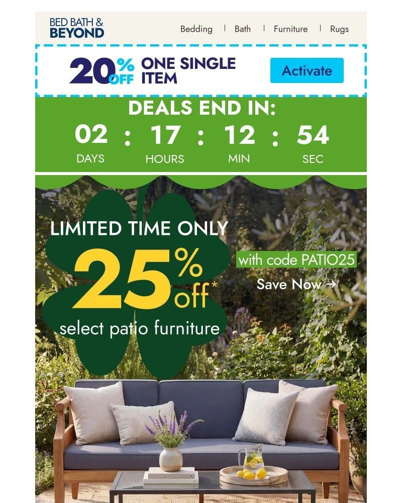 Screenshot of email with subject /media/emails/a-lucky-deal-for-patio-season25-off-64b841-cropped-743801a2.jpg
