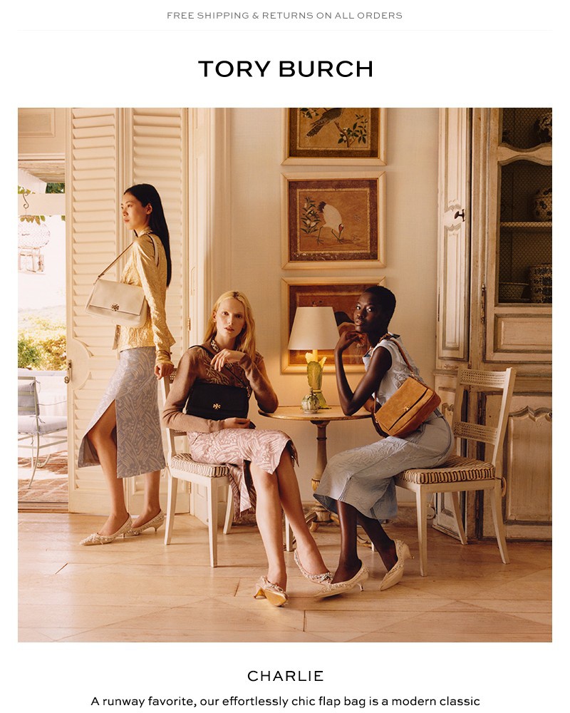 Screenshot of email sent to a Tory Burch Newsletter subscriber