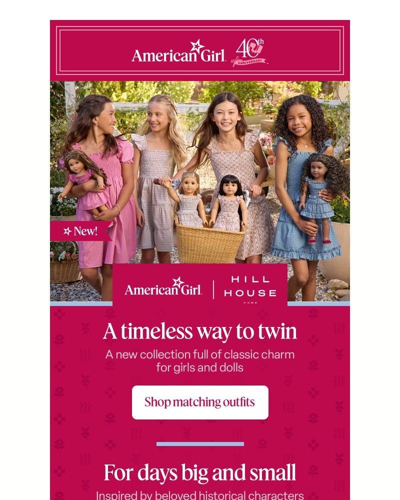 Screenshot of email sent to a American Girl Newsletter subscriber
