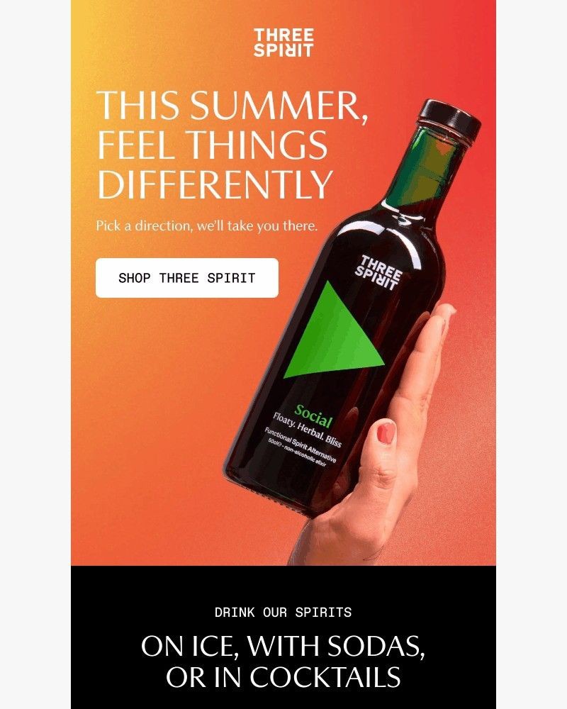 Screenshot of email sent to a Three Spirit Newsletter subscriber
