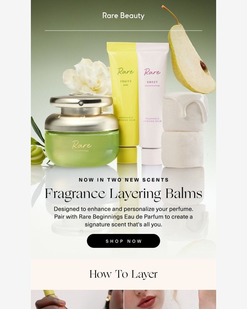 Screenshot of email sent to a Rare Beauty Newsletter subscriber