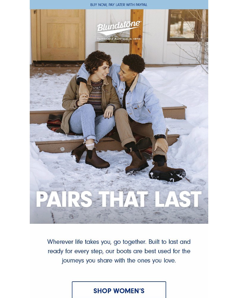 Screenshot of email sent to a Blundstone Newsletter subscriber