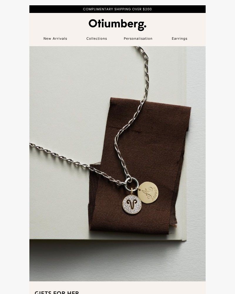 Screenshot of email sent to a Otiumberg Newsletter subscriber