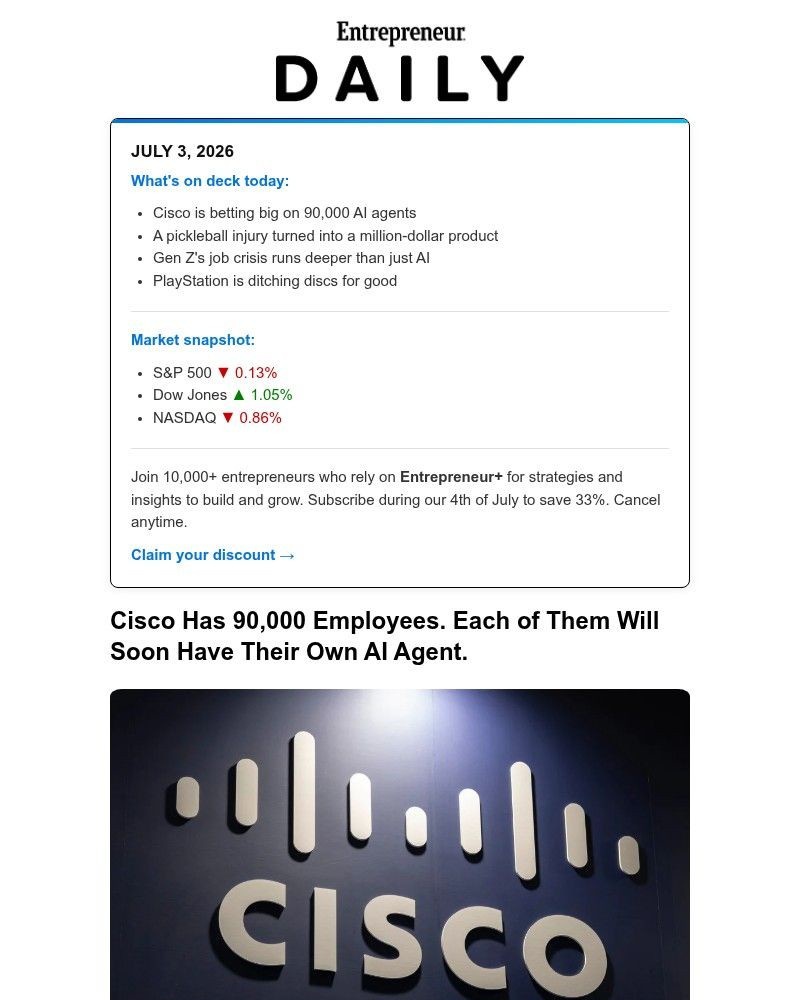 Screenshot of email with subject /media/emails/a-pickleball-injury-turned-into-a-35m-business-3badbf-cropped-b0a45c31.jpg