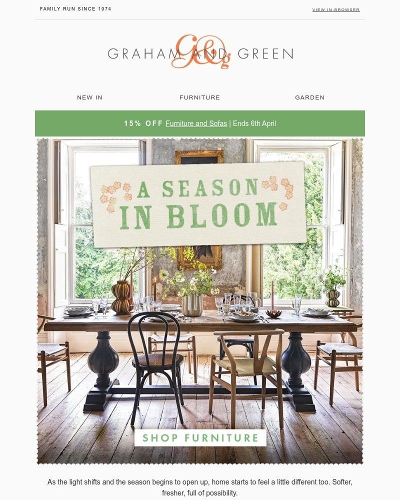 Screenshot of email sent to a Graham and Green Cart abandoner