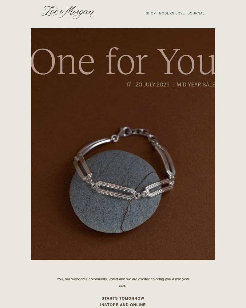 Screenshot of email with subject /media/emails/a-sneak-peak-at-our-one-for-you-sale-cd882b-cropped-831ae1e8.jpg