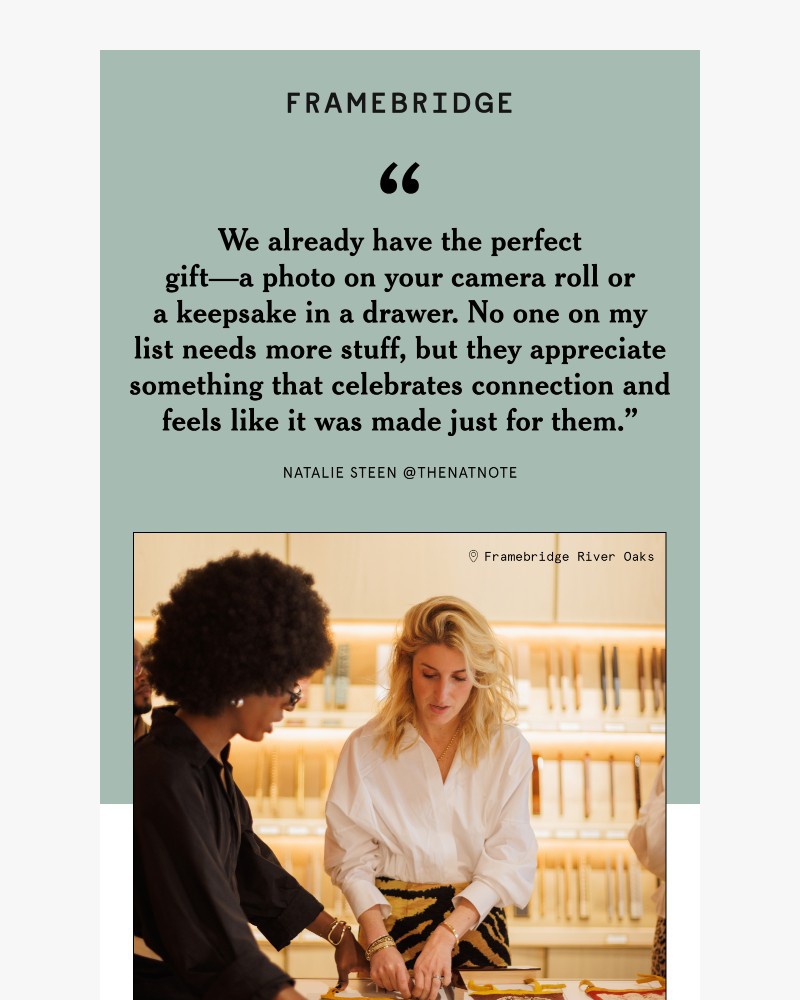 Screenshot of email sent to a Fleur & Bee Customer