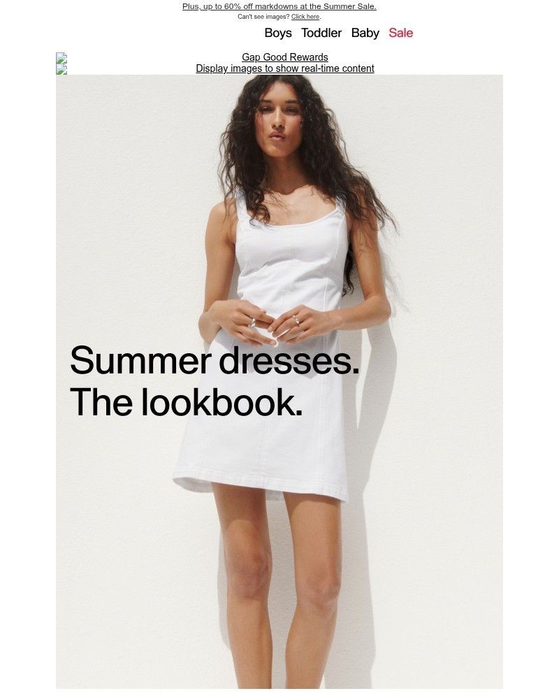 Screenshot of email sent to a Gap Newsletter subscriber