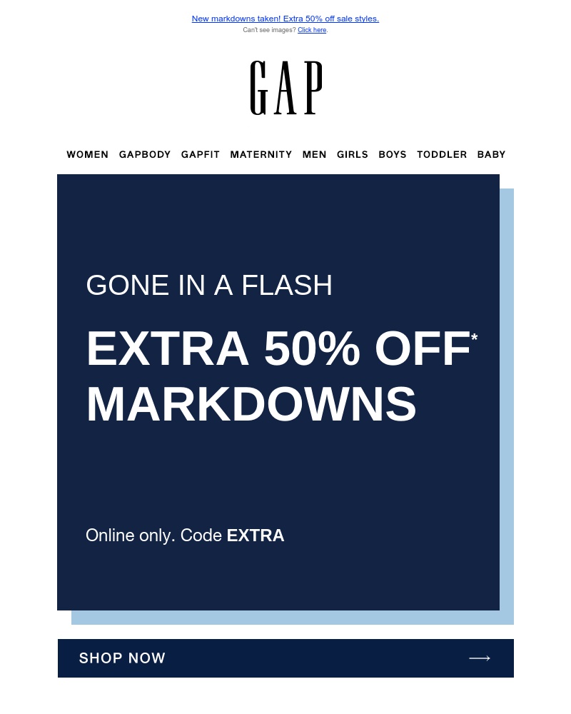 Screenshot of email with subject /media/emails/a-sunday-surprise-youve-scored-an-extra-50-off-cropped-2242a6db.jpg