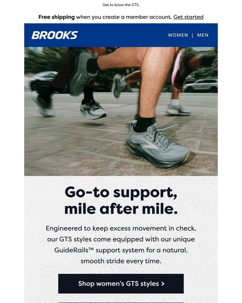 Screenshot of email sent to a Brooks Newsletter subscriber