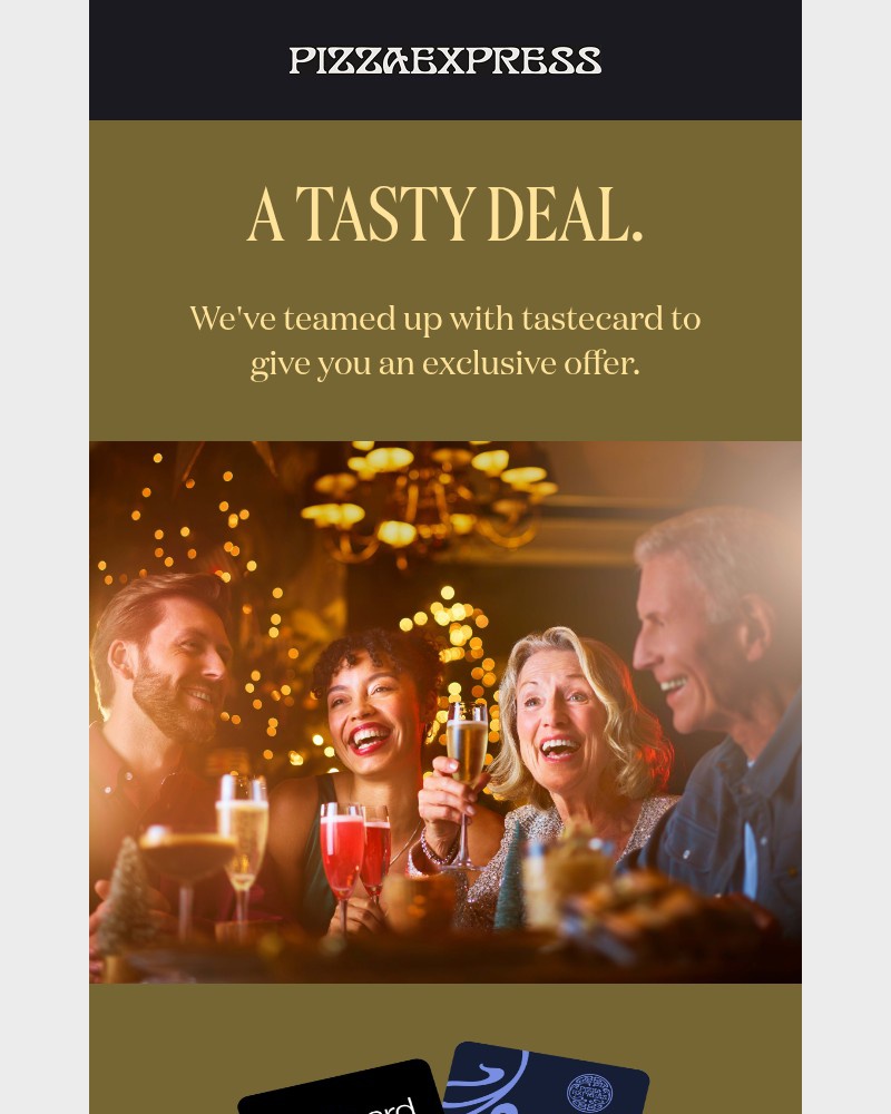 Screenshot of email sent to a Pizza Express Registered user