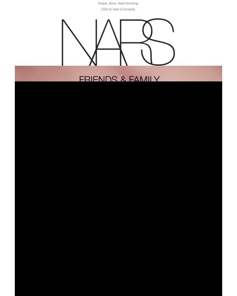 Screenshot of email sent to a Nars Cosmetics Newsletter subscriber