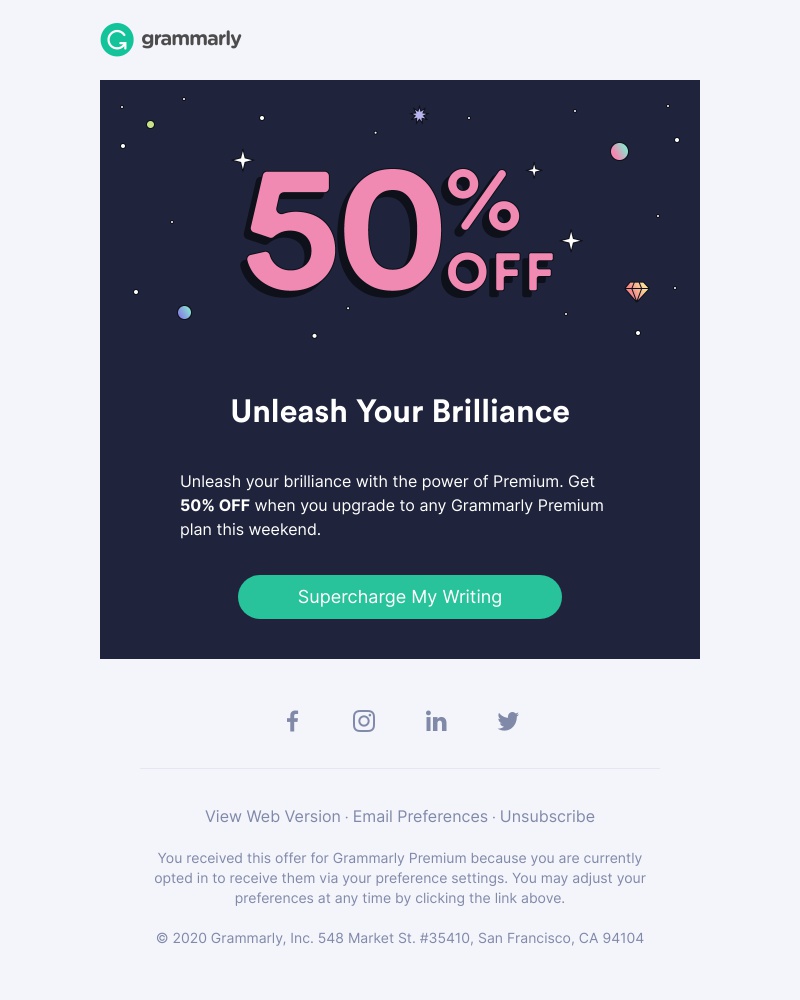 Screenshot of email with subject /media/emails/a-weekend-bonanza-50-off-premium-5e81c8-cropped-41ba518d.jpg